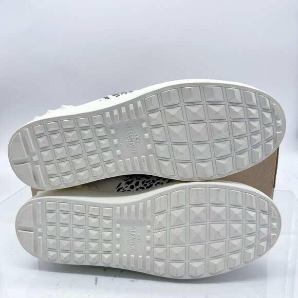 VALENTINO GARAVANI Rockstud Untitled Leopard Sneaker Men White Leather EU42 US 9 - Picture 9 of 15